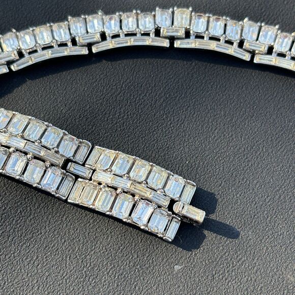 Vintage Trifari “Vanity Fair” Baguette Rhinestone Necklace & Bracelet Set READ - Picture 5 of 11